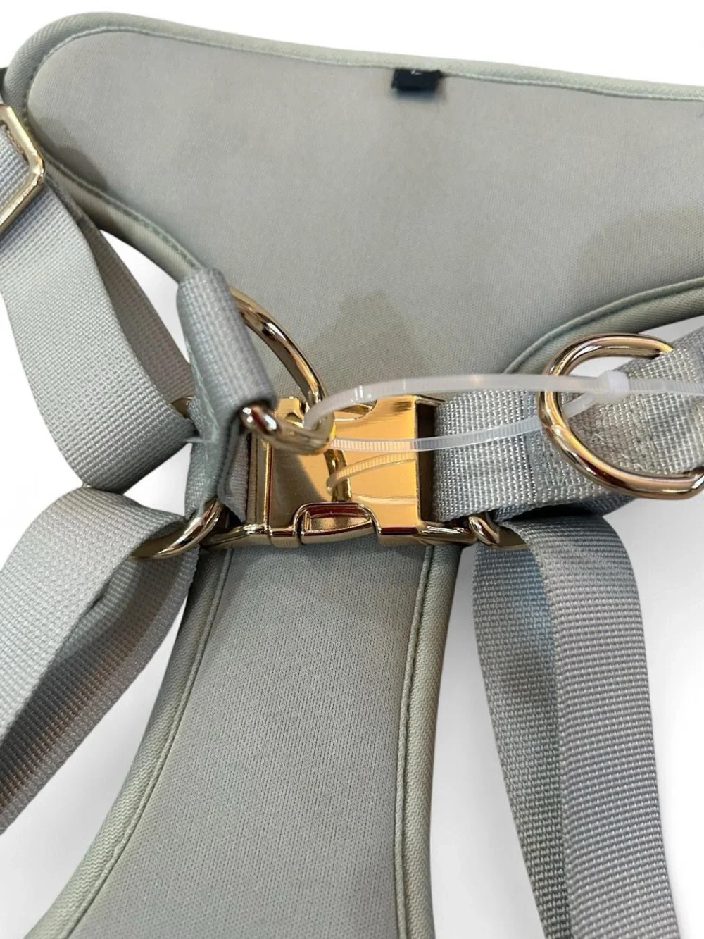 London Fog Sage Green Padded Mesh Dog Harness Gold Hardware Size Large NWOT
